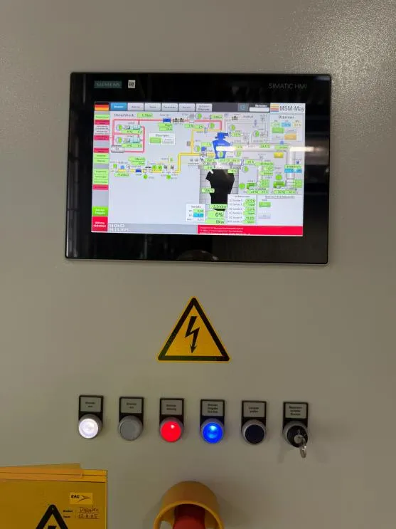 Tablero de control con pantalla de visualización del proceso
